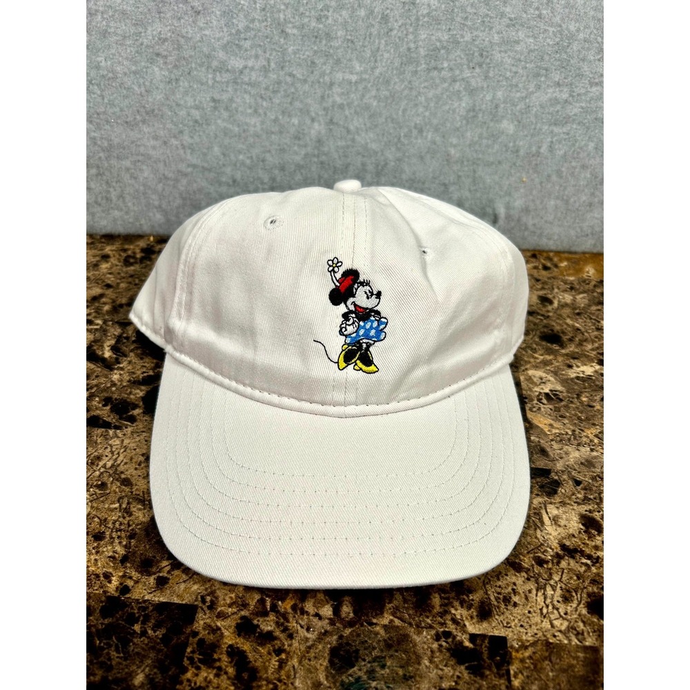 Disney Baseball Cap youth One Size White Strapback Embroidered Minnie Mouse